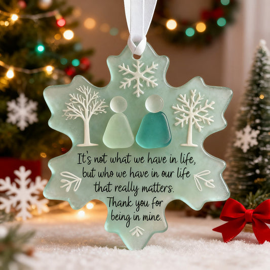 ❄️Snowflake-Shaped Sea Glass Friendship Decor✨ Shaped by Nature & Crafted by Hand!